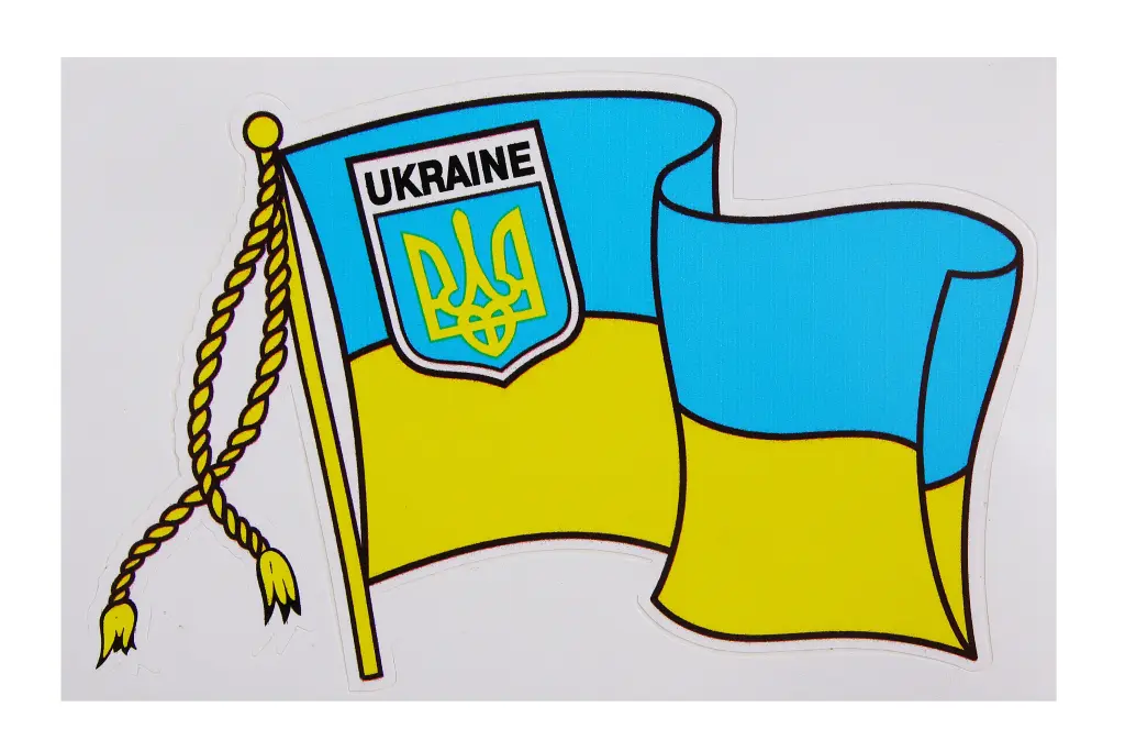 наклейка Прапор України з гербом шеврон 10*15см
