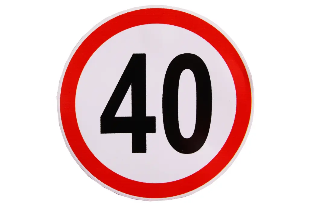наклейка знак Ограничение скорости 40 14см