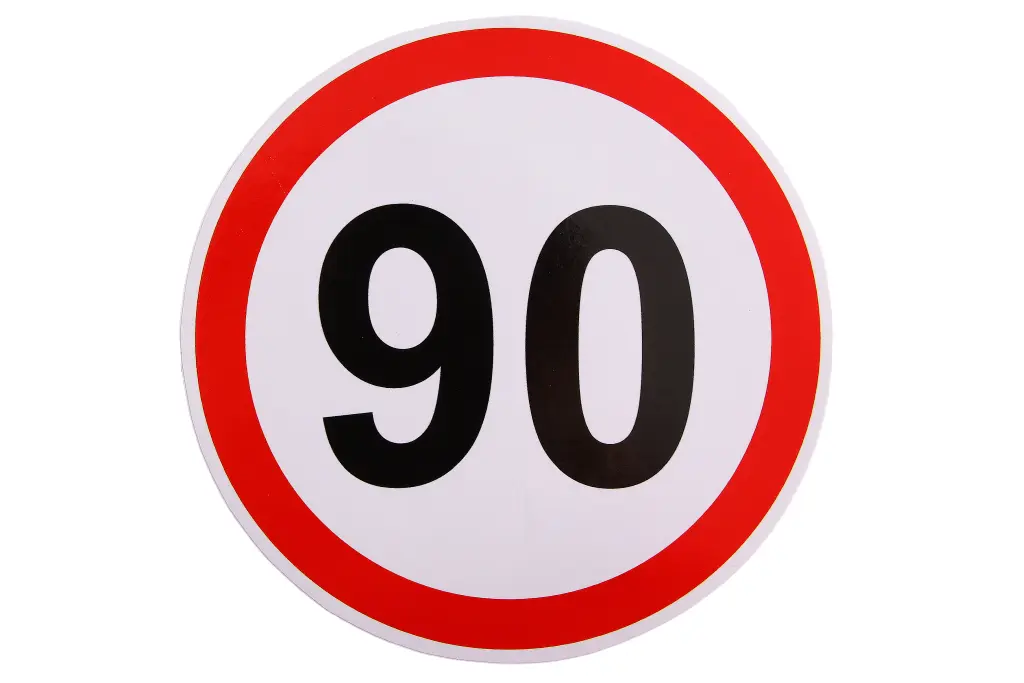 наклейка знак Обмеження швидкості 90 14см