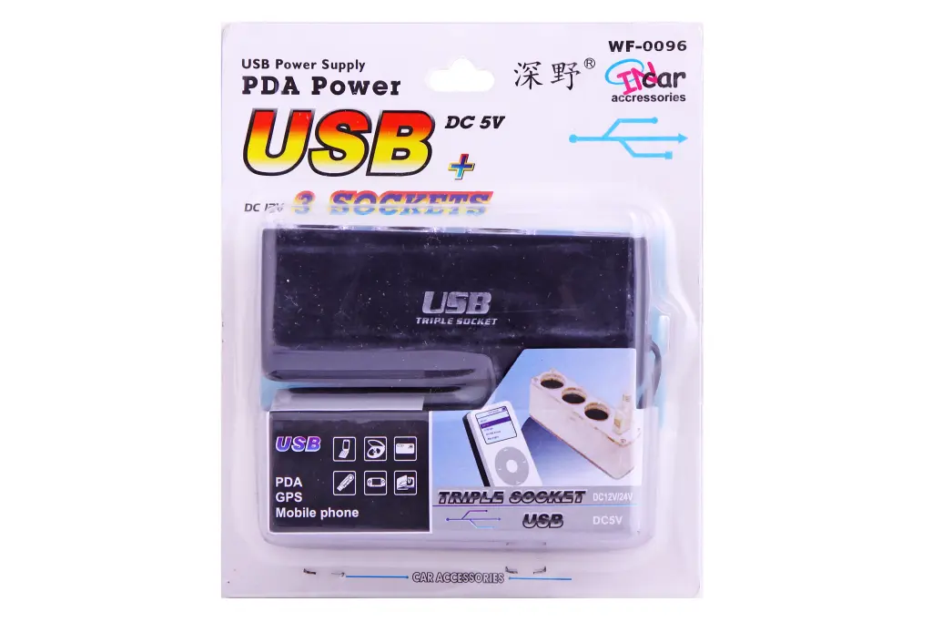 разветвитель в прикуриватель 1-3 + 1USB с удлинит. 0.5A 