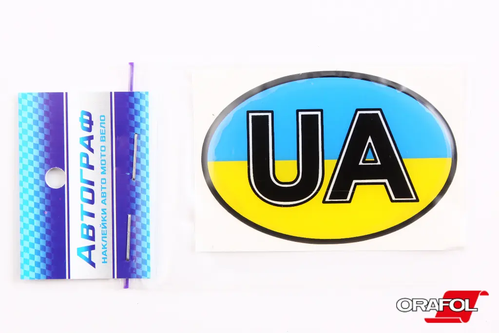 наклейка UA силикон Флаг Украины 5*7см 