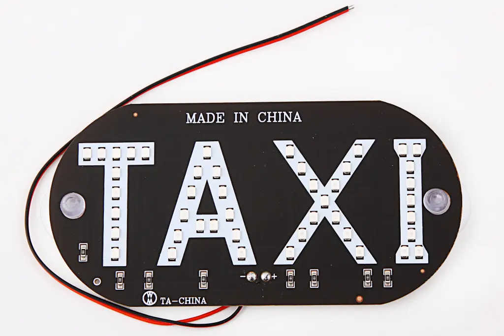 фонарь такси на присосках на стекло LED синий 140*70мм
