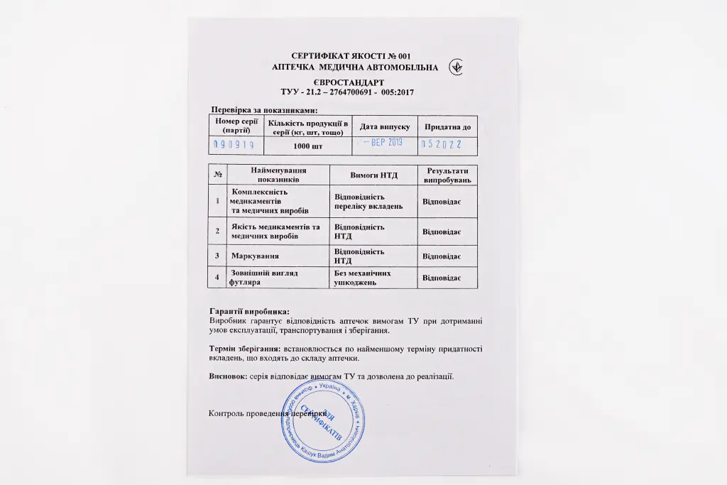 аптечка АМА-1 Euro-стандарт пласт. футляр (25 од.)