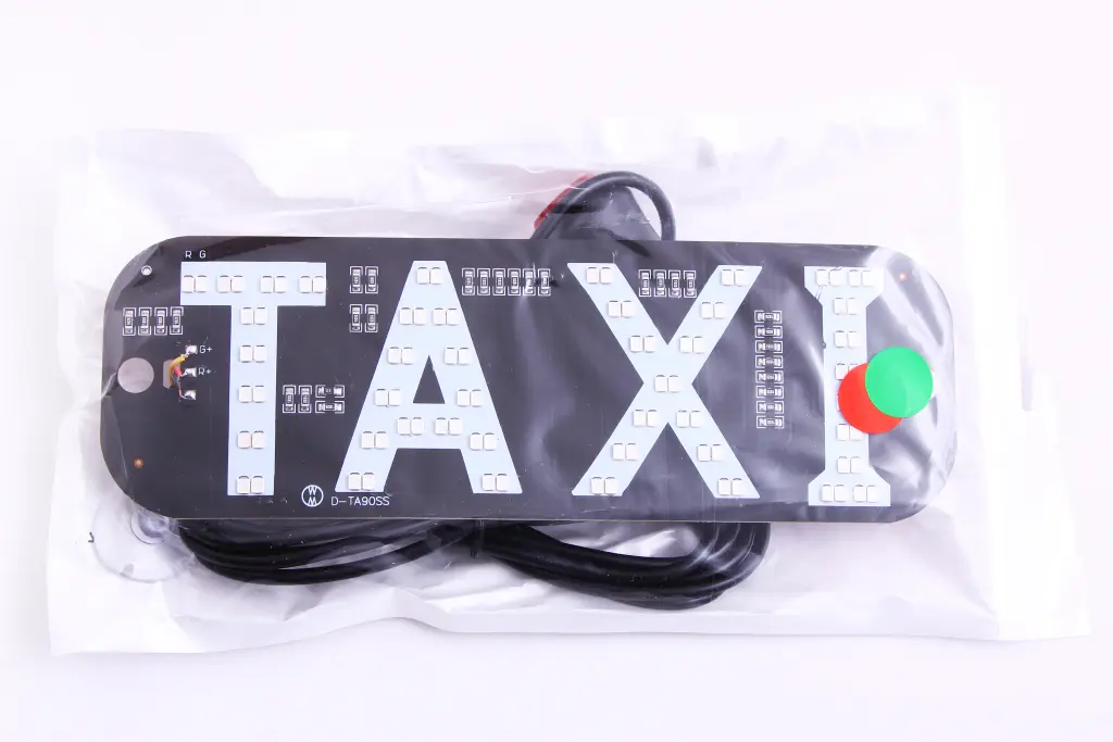 фонарь такси на присосках на стекло LED красный/зеленый 190*65мм в прикур.