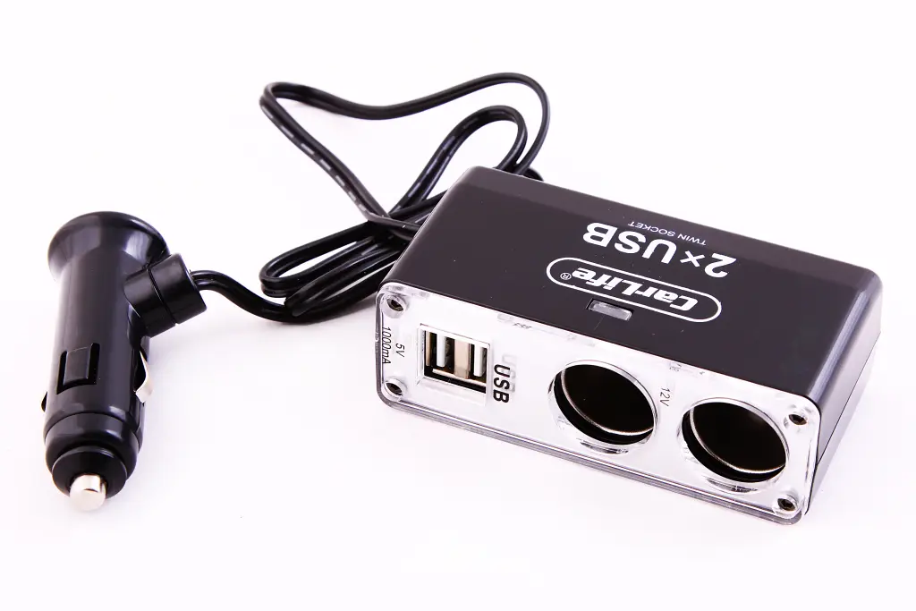 розгалужувач в прикурювач 1-2 + 2USB з подовжить. 1.0A 