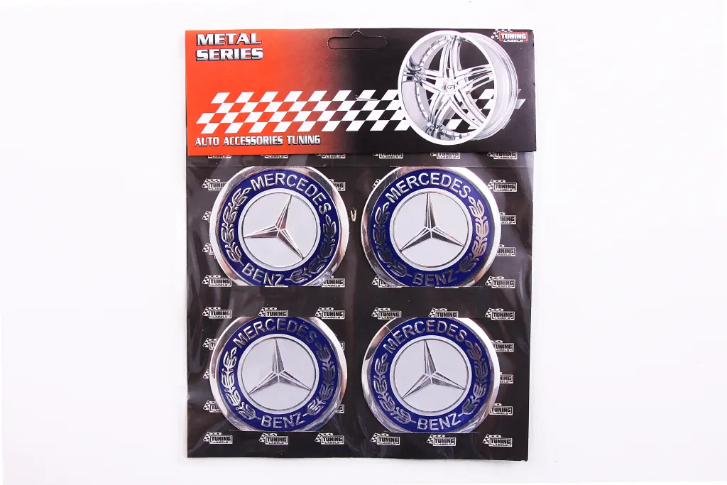 наклейка на колпак 60мм Mercedes-Benz синяя (4 шт.). Photo 2