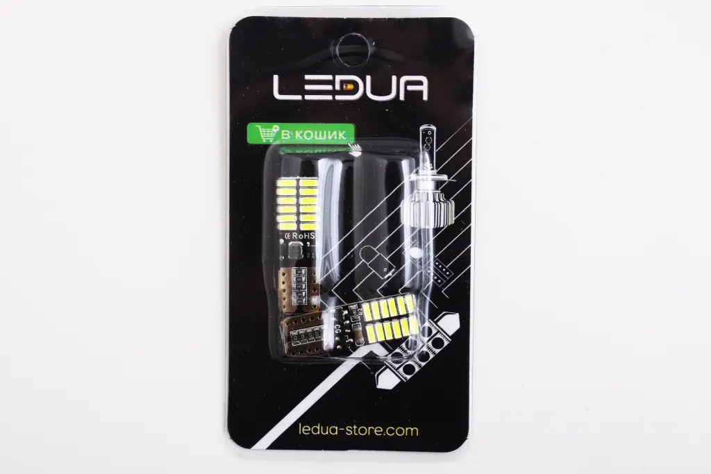 лампа диодная 12В безцок. T10 24-SMD 4014 CAN 