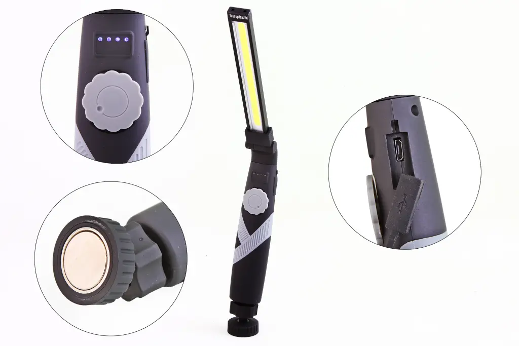 переноска под microUSB зарядку с магнитом на шарнире LED COB с регулировкой яркости *Blackout*