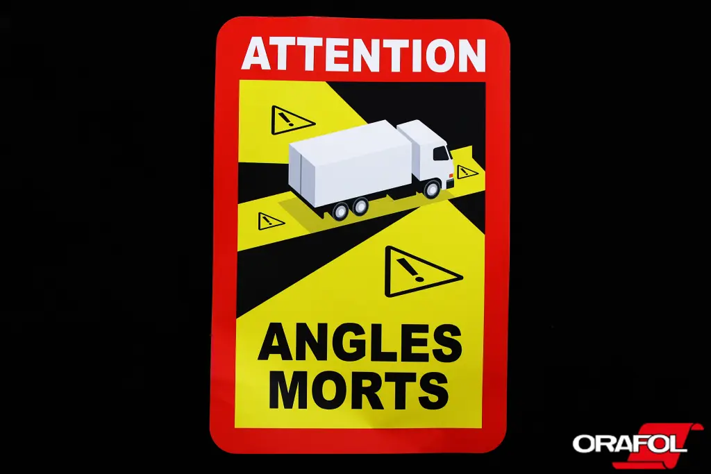 наклейка знак Сліпа зона Attention Angles morts 25*17см