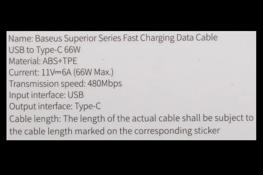 кабель USB - Type-C 66 Вт 1.0м 