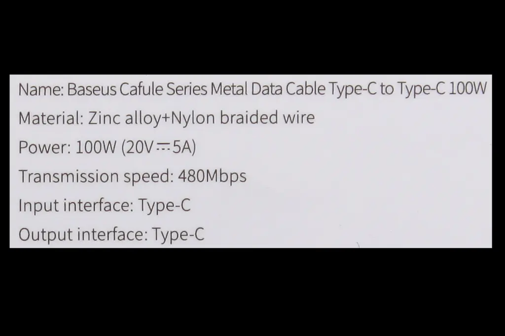 кабель Type-C - Type-C 100 Вт 2.0м 