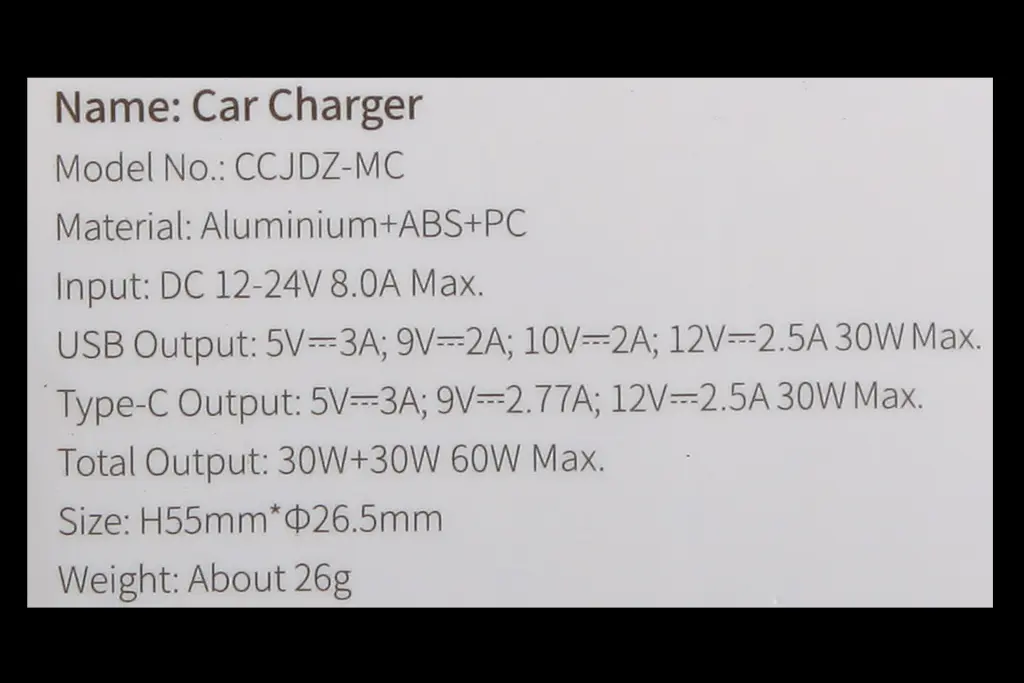 зарядка в прикуриватель 1USB/1Type-C QC 60Вт 