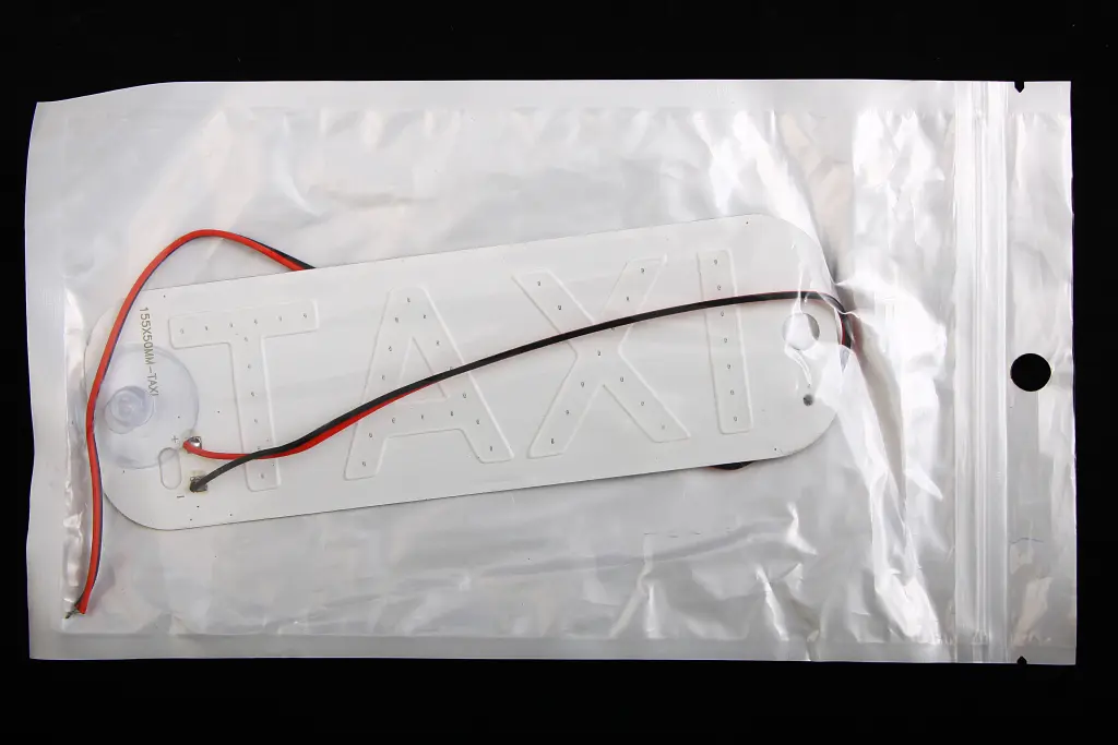 фонарь такси на присосках на стекло LED синий 155*50мм