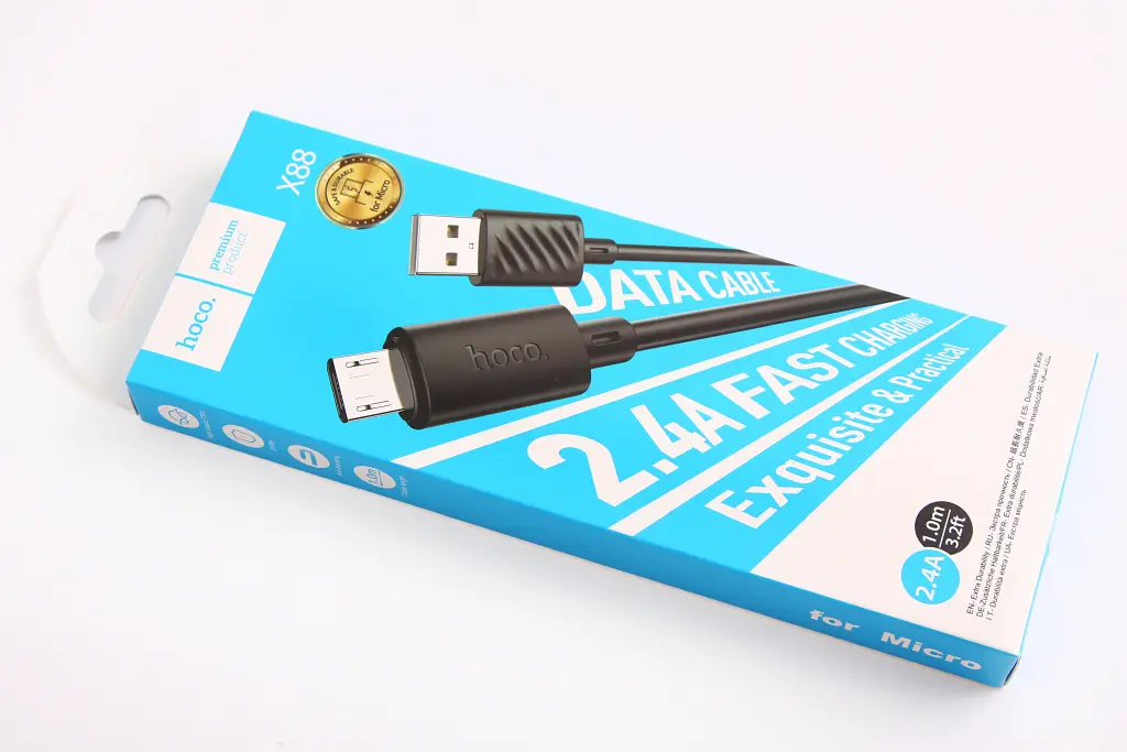 кабель USB - microUSB 2.4A 1.0м 