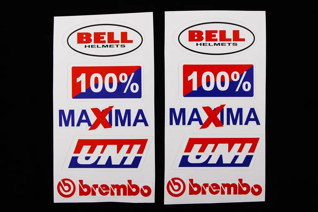 наклейка набір на мопед Bell, 100%, Maxima, Uni, Brembo (2 шт.)