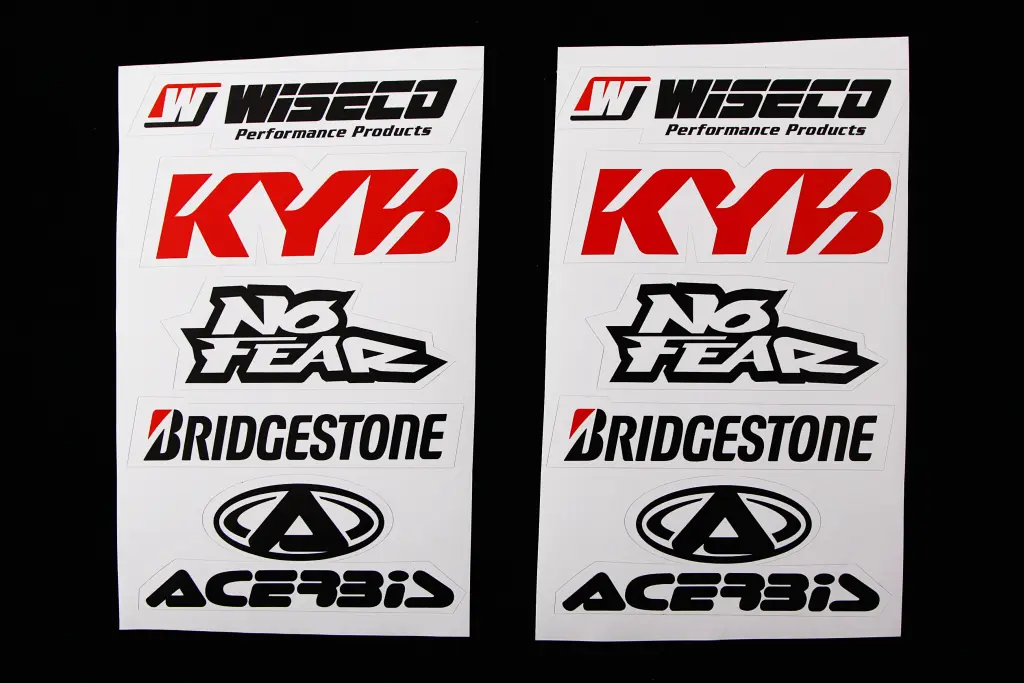 наклейка Набор на мопед Wiseco, Kyb, NoFear, Bridgestone (2 шт.)