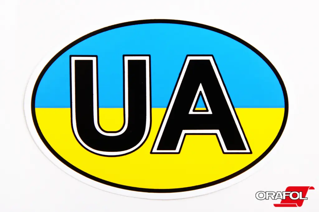 наклейка UA Флаг Украины 5*7см