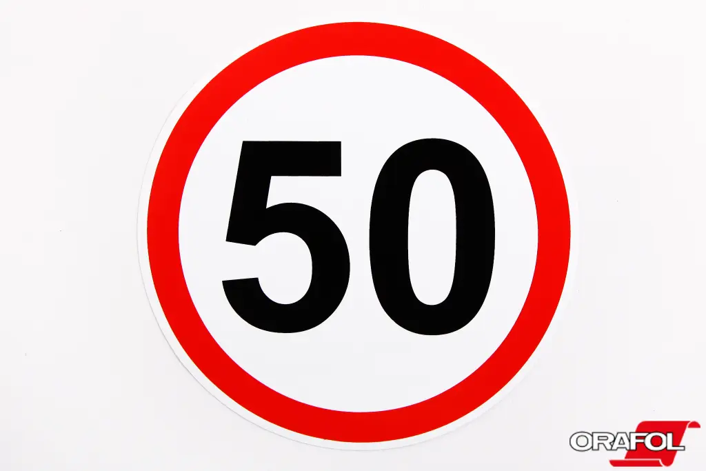 наклейка знак Обмеження швидкості 50 12см