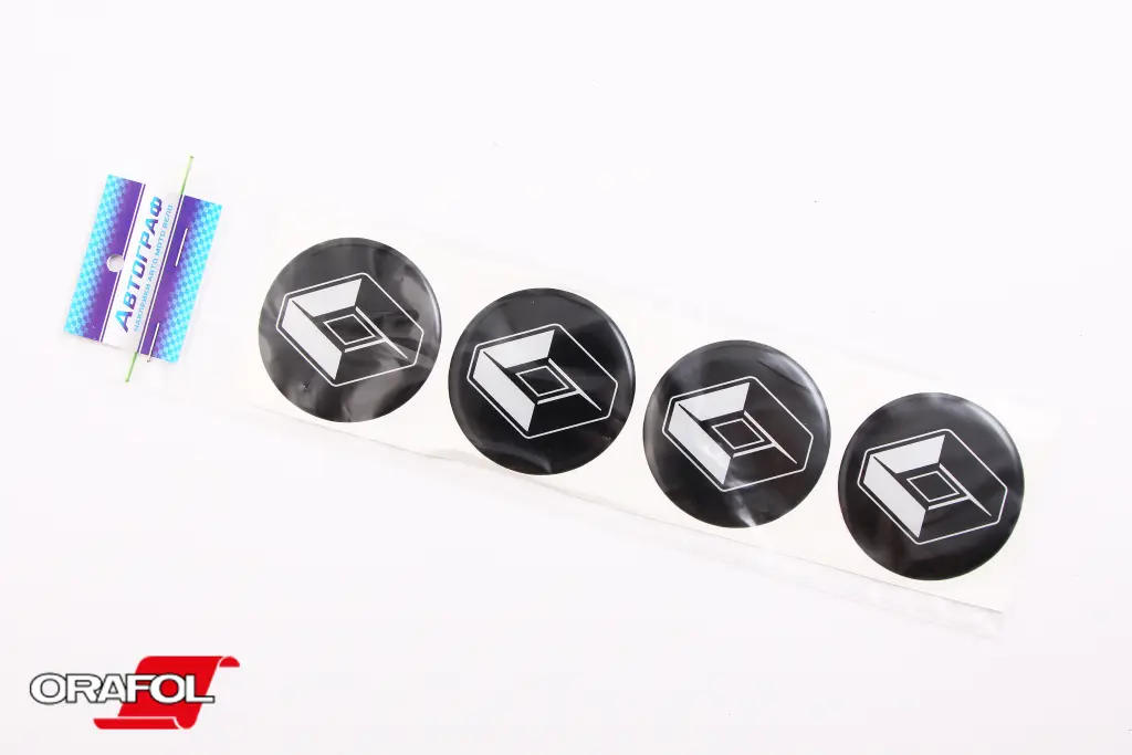 наклейка на ковпак 70мм силікон Renault чорна 