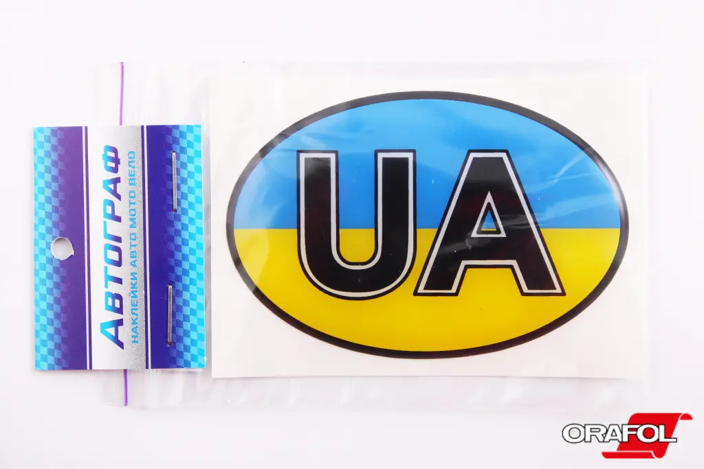 наклейка UA силикон Флаг Украины 6*8см 