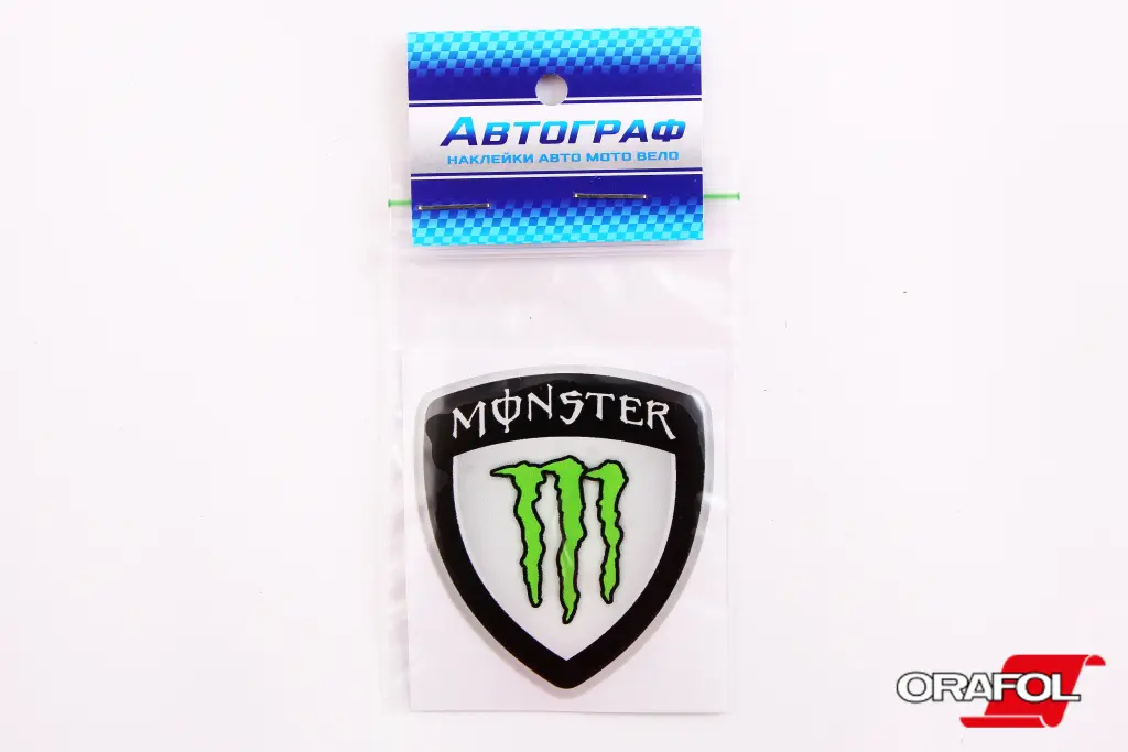 наклейка Эмблема силикон Monster Щит 6*5см 
