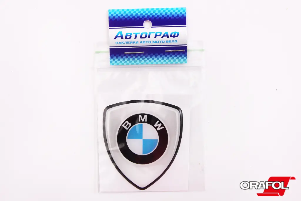 наклейка Эмблема силикон BMW Щит 6*5см 