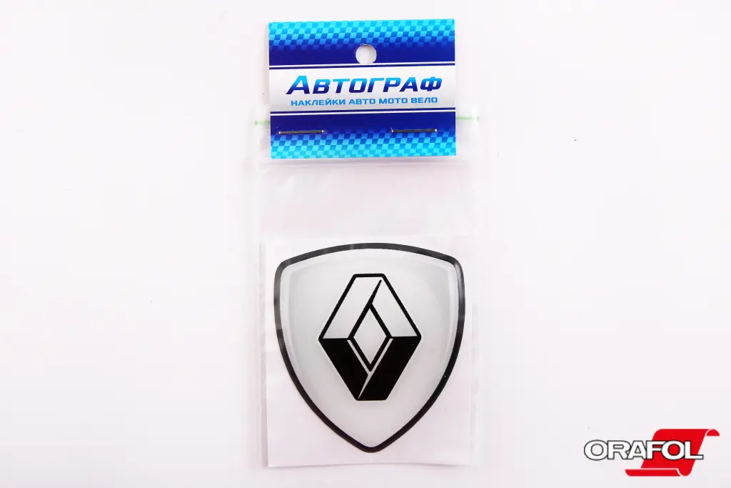 наклейка Эмблема силикон Renault Щит 6*5см 