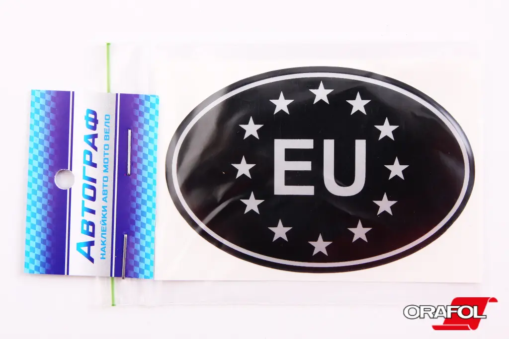 наклейка EU силикон черная 6*8см 