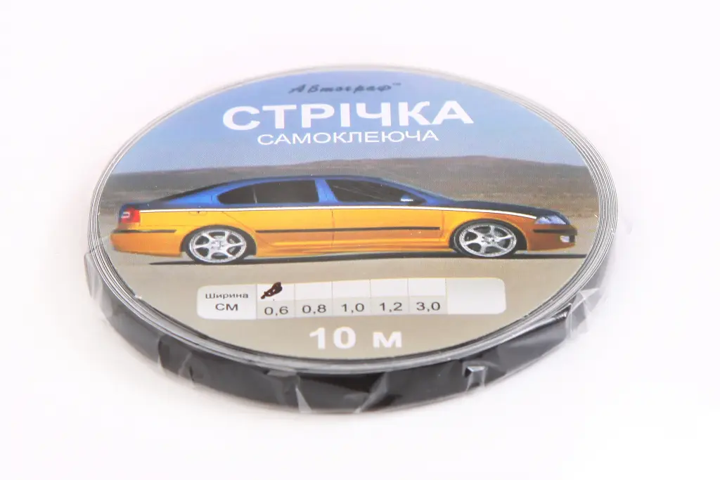 наклейка стрічка 10м чорна 0.6см 