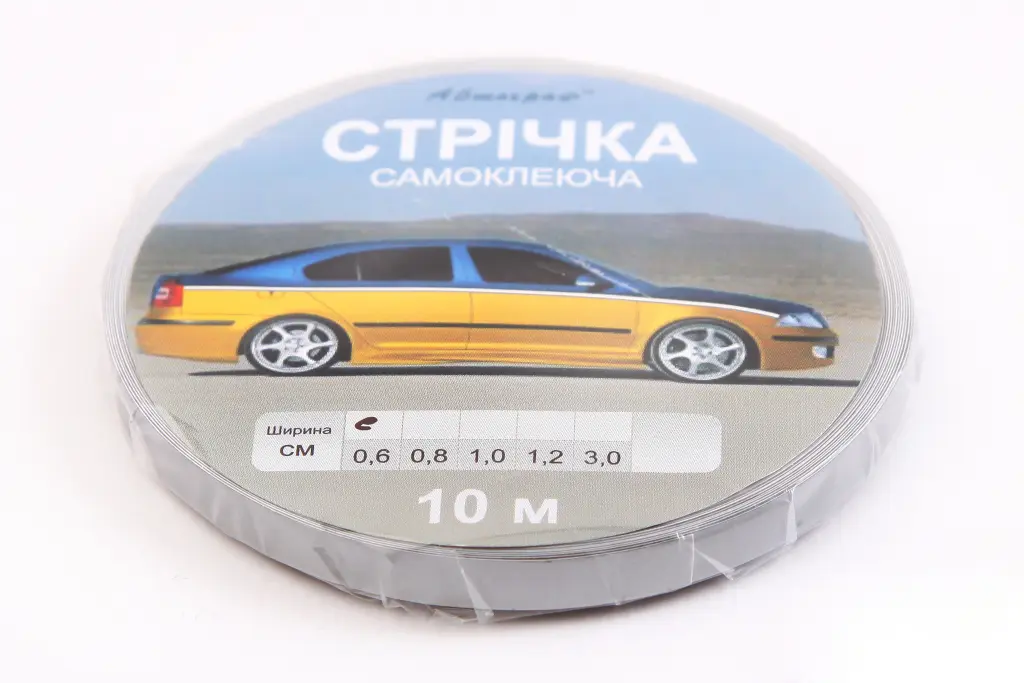 наклейка стрічка 10м срібл. 0.6см 