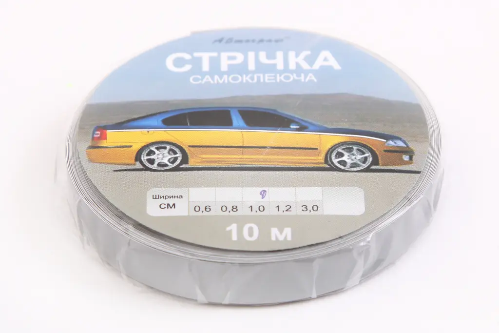 наклейка стрічка 10м срібл. 1.0см 