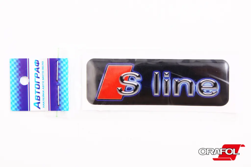 наклейка Эмблема силикон S line 3*9см 