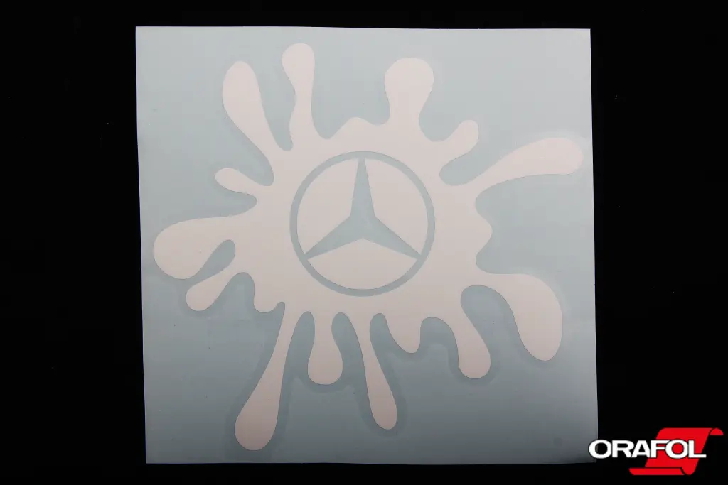 наклейка Пляма плотер біла Mercedes-Benz 12*11см