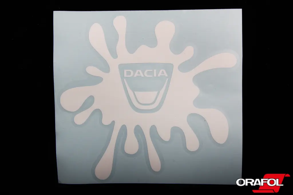 наклейка Пляма плотер біла Dacia 12*11см