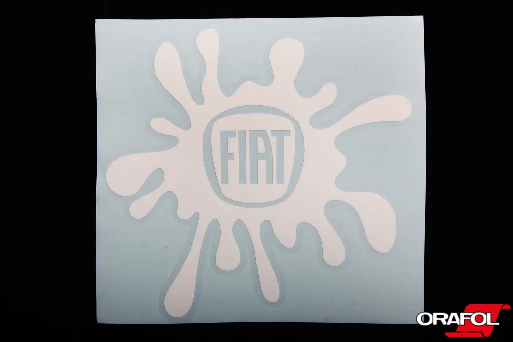 наклейка Пляма плотер біла Fiat 12*11см