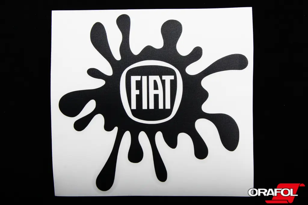 наклейка Пляма плотер чорна Fiat 12*11см