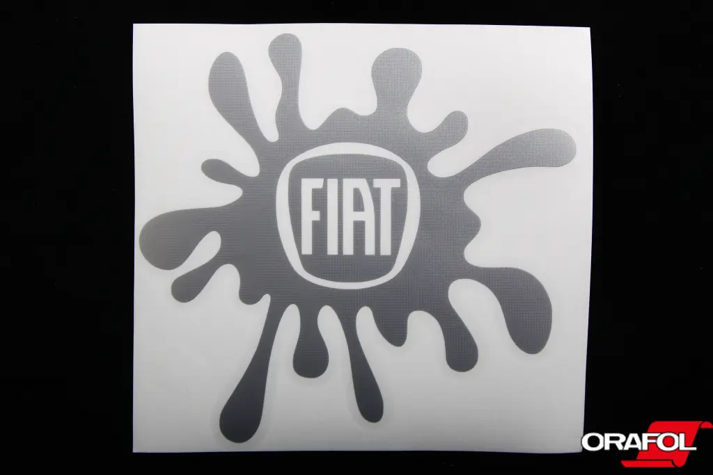 наклейка Пляма плотер срібл. Fiat 12*11см