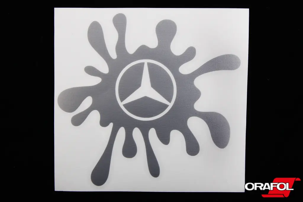 наклейка Пляма плотер срібл. Mercedes-Benz 12*11см