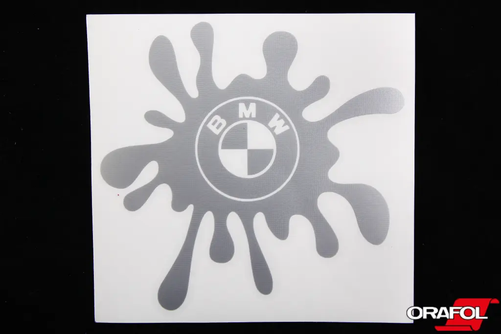 наклейка Пляма плотер срібл. BMW 12*11см
