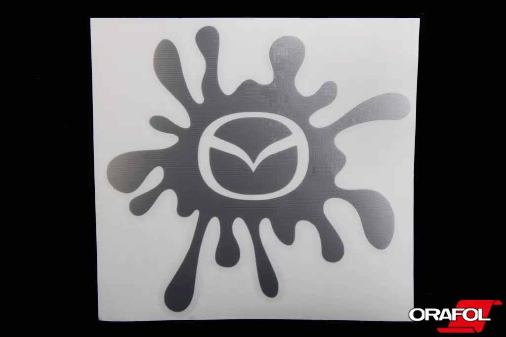 наклейка Пляма плотер срібл. Mazda 12*11см