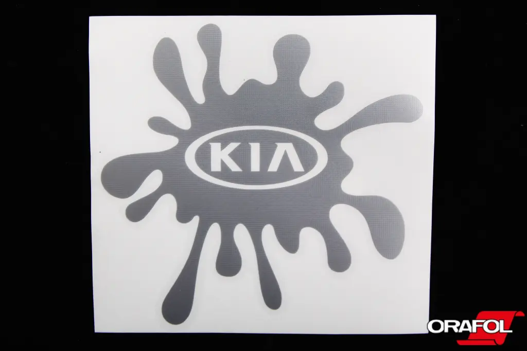 наклейка Пляма плотер срібл. KIA 12*11см