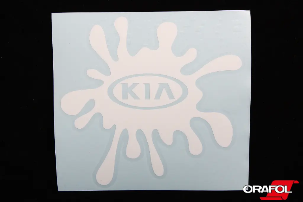 наклейка Пляма плотер біла KIA 12*11см