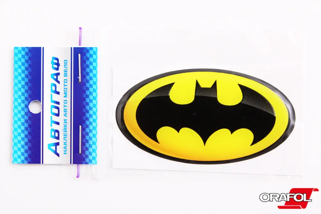 наклейка Эмблема силикон Batman 4*8см 