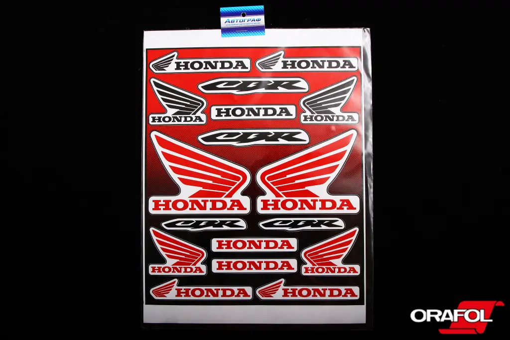 наклейка набір на мопед Honda червоний 