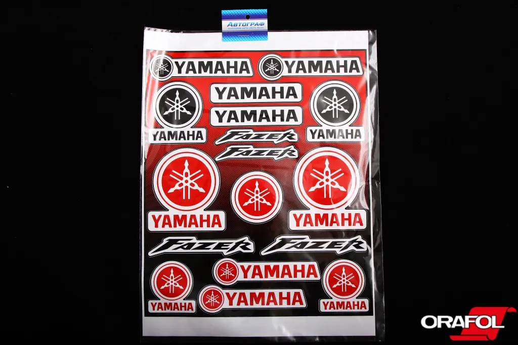 наклейка набір на мопед Yamaha червоний 