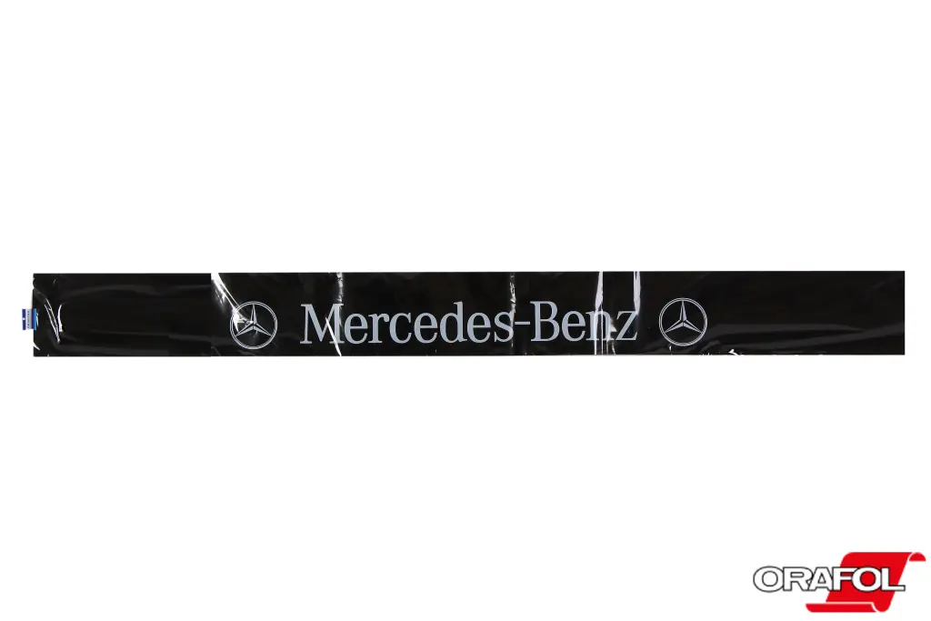 наклейка на лобове скло 20*200см Mercedes-Benz чорна 