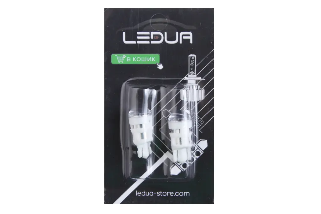 лампа диодная 12В безцок. T10 1-SMD 5050 стекло с линзой 