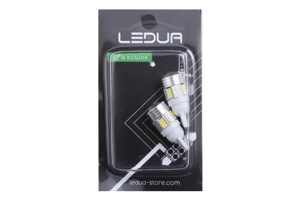 лампа диодная 12В безцок. T10 6-SMD 5630 стекло с линзой и радиатором 