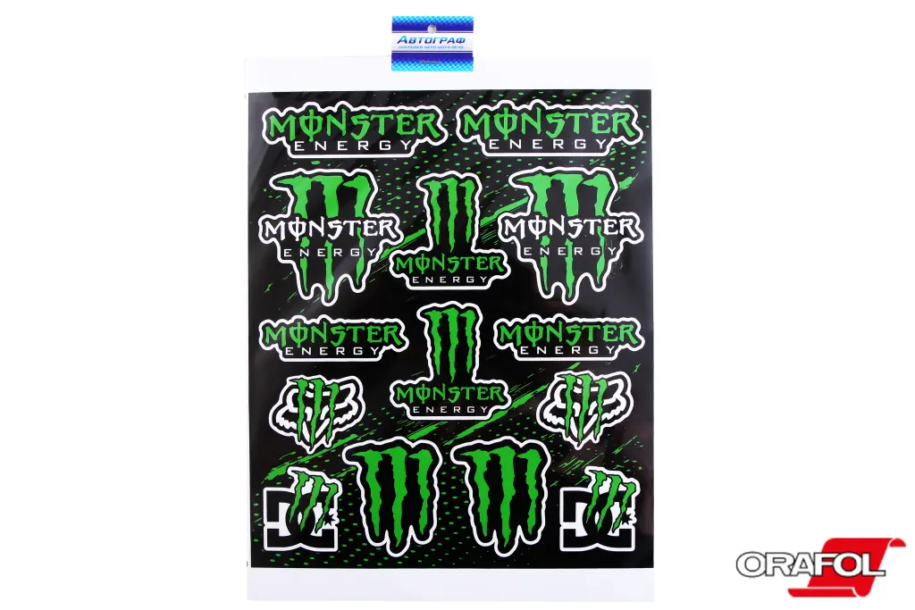 наклейка набір на мопед Monster Energy зелений 
