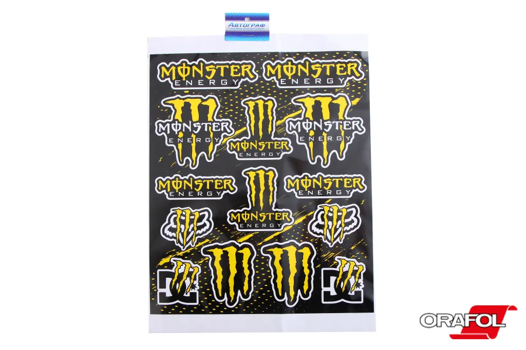 наклейка набір на мопед Monster Energy жовтий 